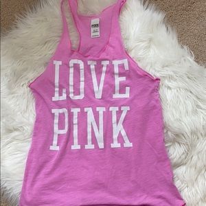 Love pink tank top